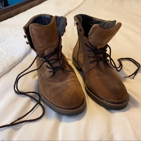 Bar Iii Whitaker Suede Boots Brown Lace 